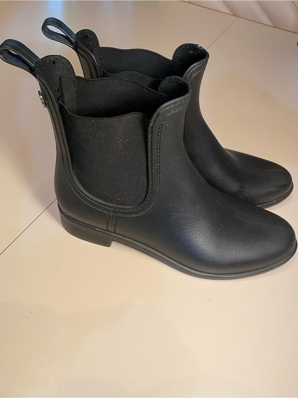 Aldo Black Matte Chelsea Rain Ankle Boots - Picture 5 of 7